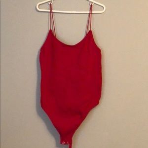 Forever 21 ribbed thin strapped body suit